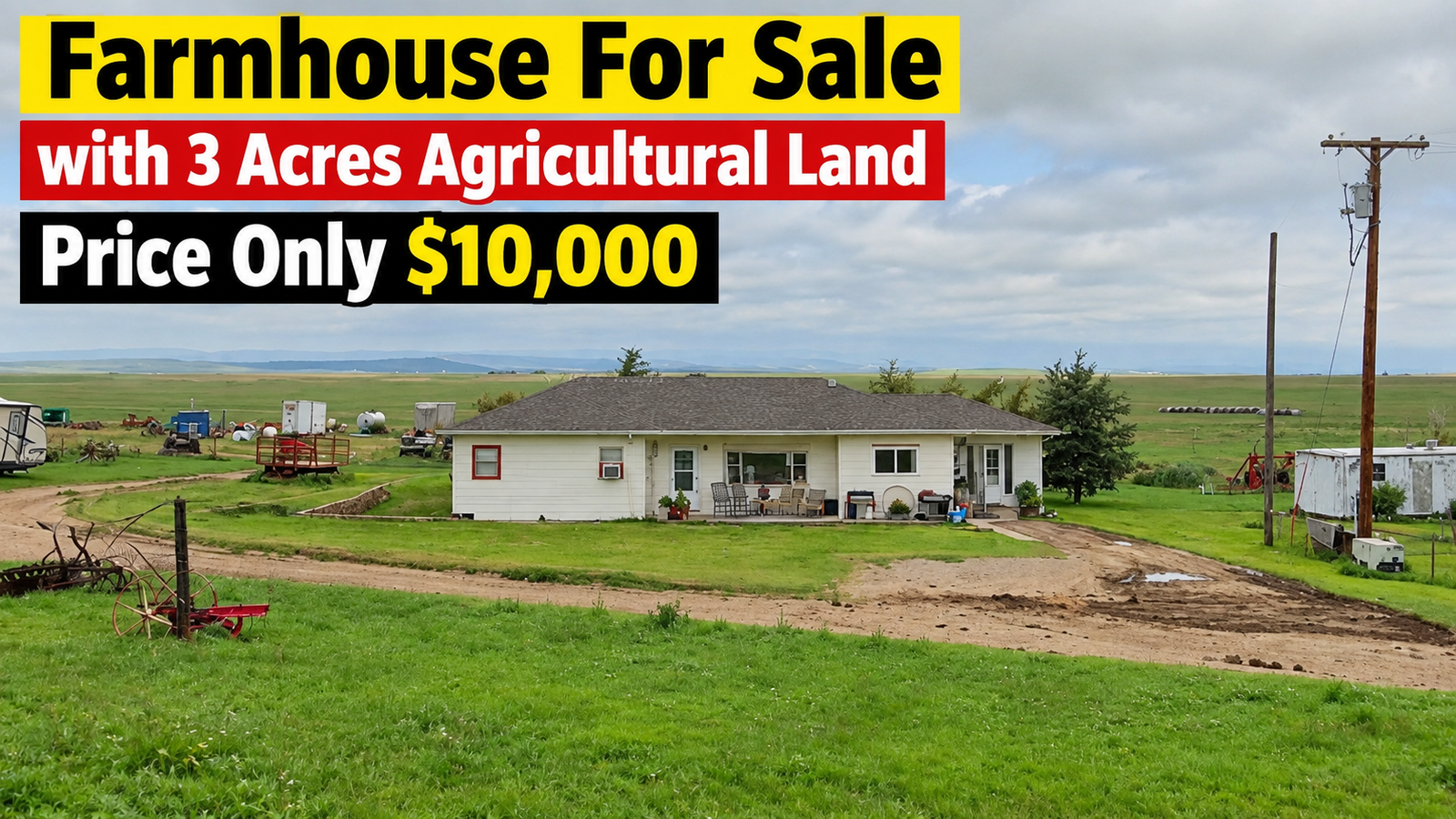Farmhouse with 3 acres of agricultural land for sale near San Angelo Texas